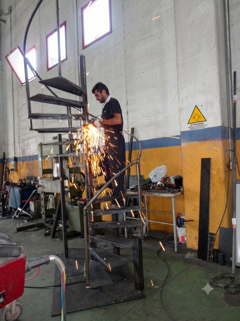 Scala a chiocciola in metallo su misura — Custom metal spiral staircase